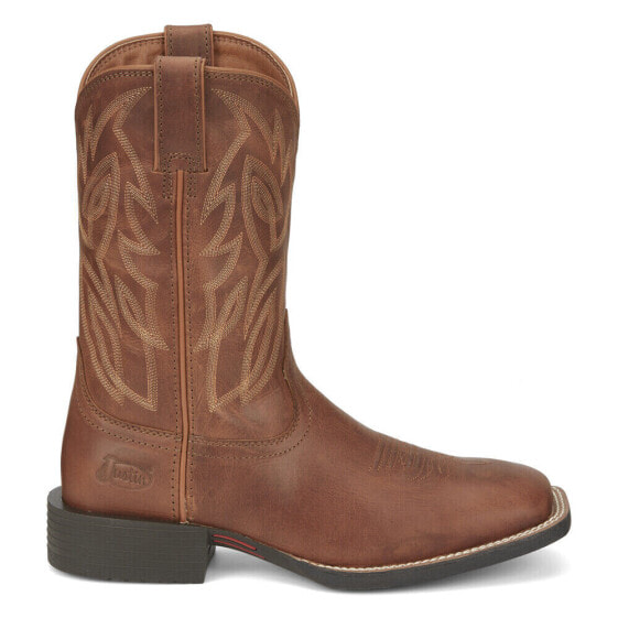 Justin Boots Canter 11 Inch Embroidered Square Toe Cowboy Mens Brown Casual Boo