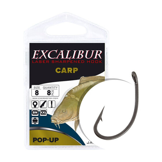 Крючок рыболовный Excalibur Carp Pop-Up Single Eyed Hook Black Nickel