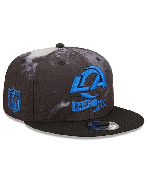 Men's Black Los Angeles Rams Ink Dye 2022 Sideline 9FIFTY Snapback Hat