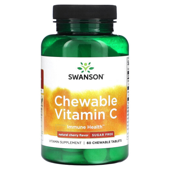 Жевательные таблетки витамина C без сахара Swanson натуральной вишней 60 шт.