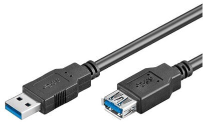 Wentronic 93999 - 3 m - USB A - USB A - USB 3.2 Gen 1 (3.1 Gen 1) - Male/Female - Black
