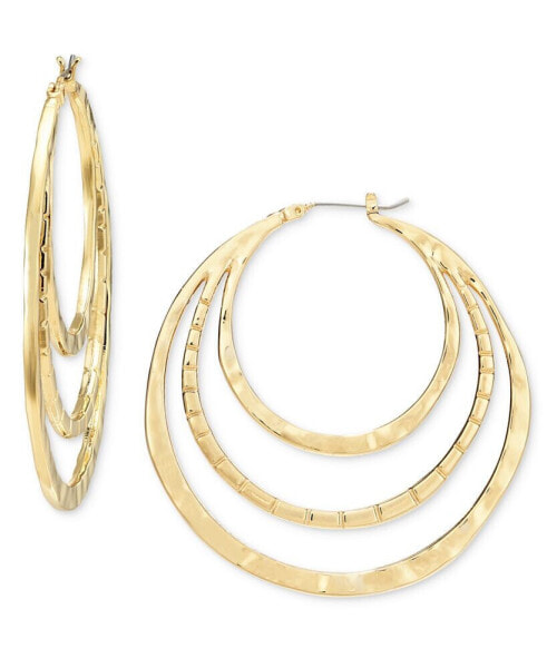 Gold-Tone Multi-Row Hoop Earrings, 2", Created for Macy's
