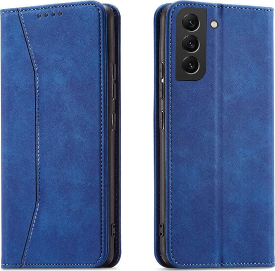 Hurtel Magnet Fancy Case etui Samsung Galaxy S23 Ultra pokrowiec z klapką portfel podstawka niebieskie