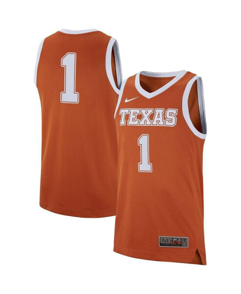 Men's #1 Burnt Orange Texas Longhorns Replica Jersey