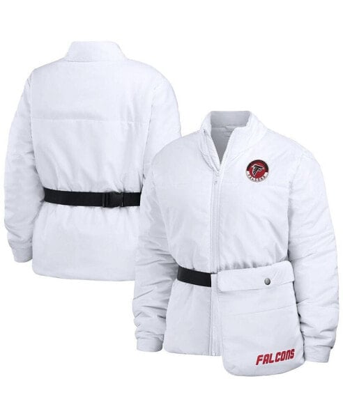 Women's White Atlanta Falcons Packaway Full-Zip Puffer Jacket