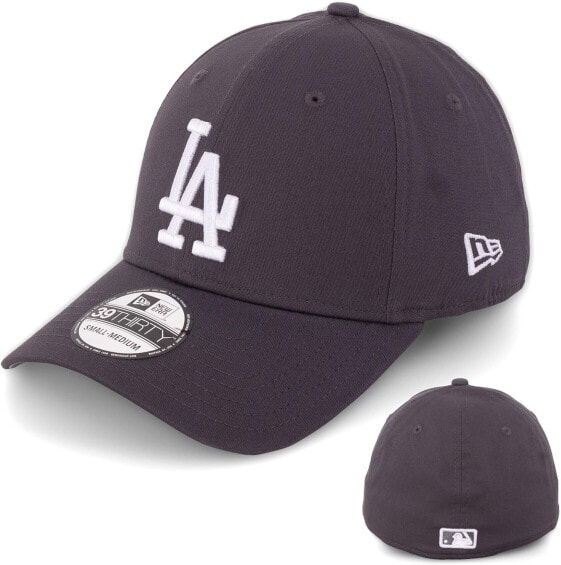 New Era Basecap Men’s Baseball Cap, Men’s Limited Edition MLB 39THIRTY, Stretch Fit, New York Yankee, LA Dodgers, Essential Basic - grey/white, size: m-l