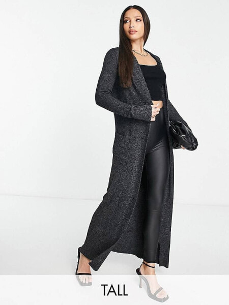 Vero Moda Tall maxi cardigan in black