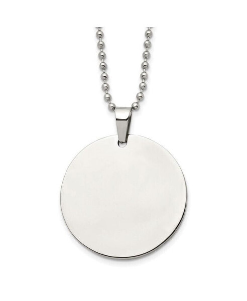 Brushed Reversible Round 2mm Dog Tag Ball Chain Necklace