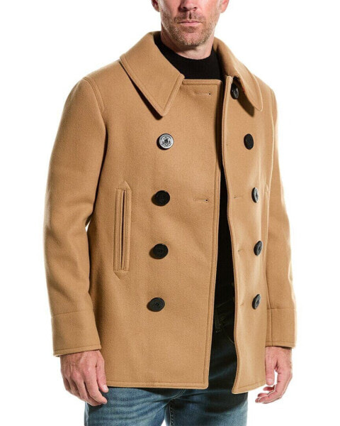 Burberry Wool-Blend Peacoat Men's Brown 46