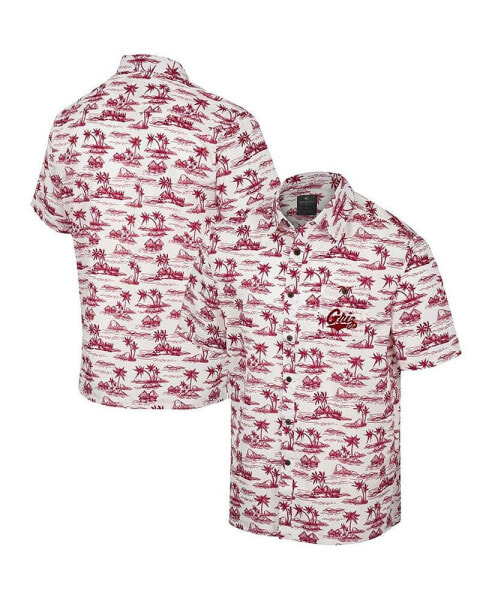 Men's White Montana Grizzlies Spontaneous is Romantic Camp Button-Up Shirt