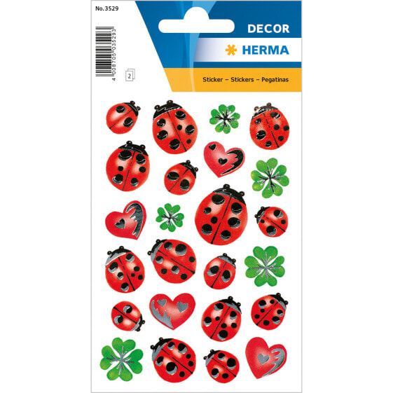 HERMA 3529, Paper, Multicolour, Ladybug, Permanent, 48 pc(s), 2 sheets