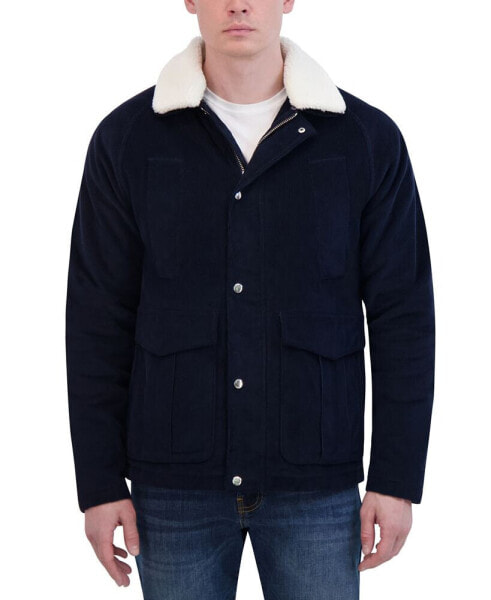 Men's Corduroy Chore Jacket with Sherpa Collar