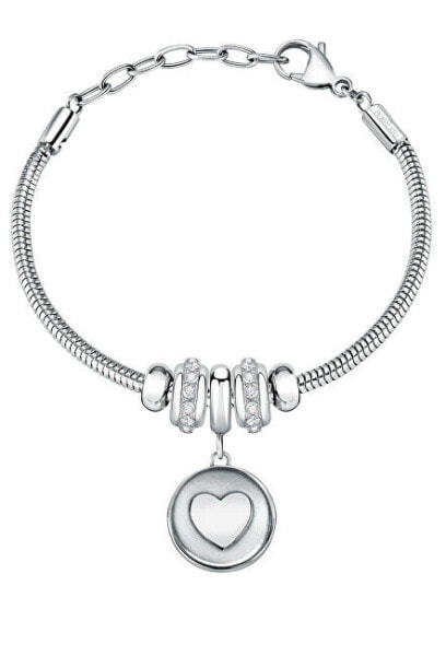 Beautiful steel bracelet Heart Drops SCZ1255