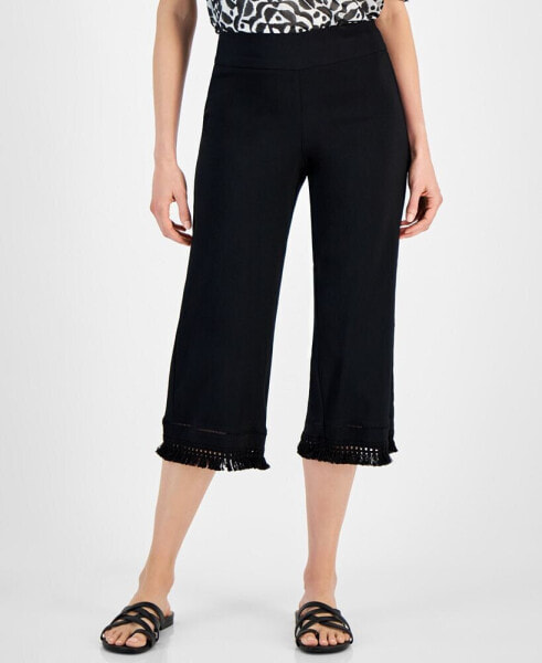 Women's Fringe-Trim Capri Pants, Created for Macy's