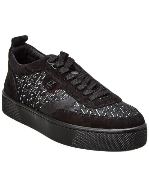 Christian Louboutin Happyrui Coated Canvas & Suede Sneaker Men's Black 41