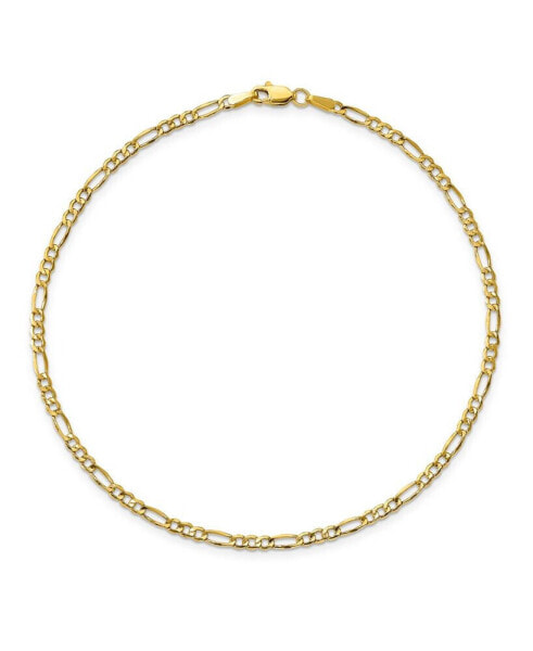 Figaro Chain Anklet in 14k Yellow Gold