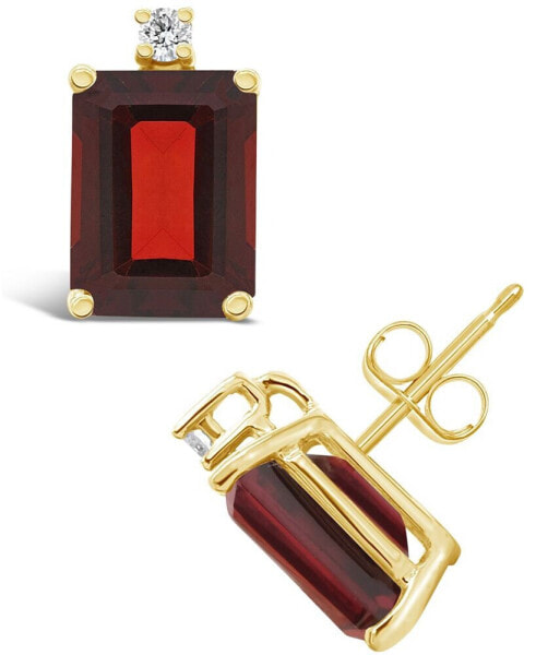 Серьги Macy's Garnet and Diamond