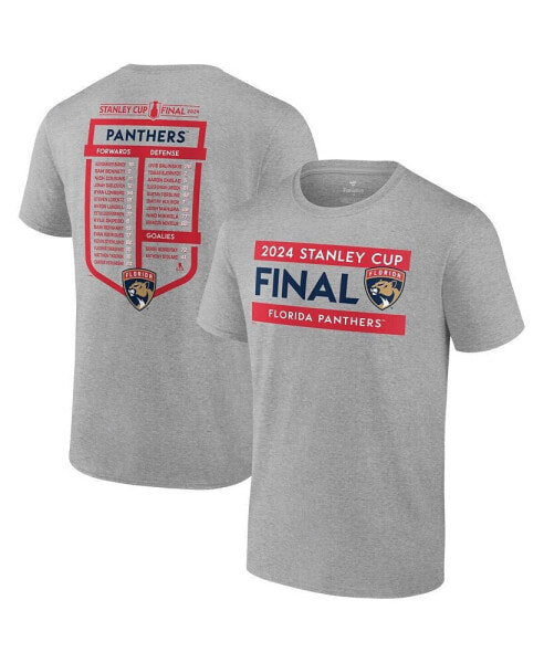 Men's Heather Gray Florida Panthers 2024 Stanley Cup Final Big Tall Roster T-Shirt