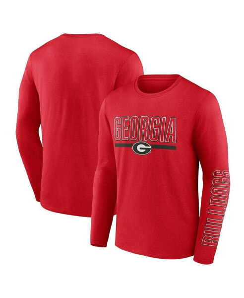 Men's Red Georgia Bulldogs Big and Tall Two-Hit Graphic Long Sleeve T-shirt