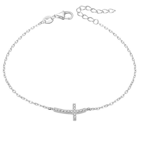 Silver bracelet with cross AGB484 / 20