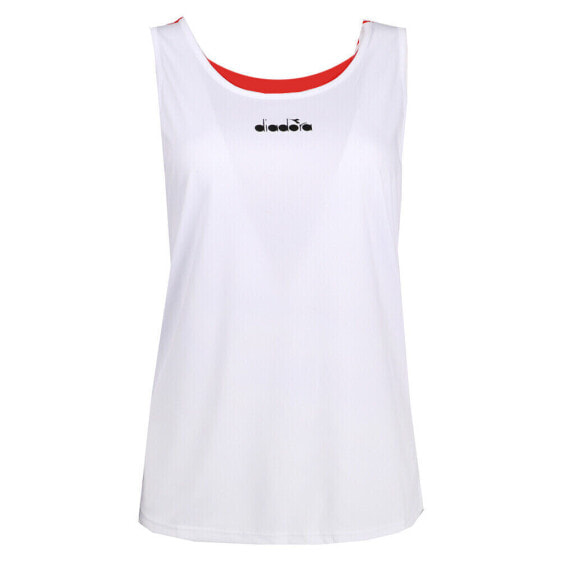 Diadora Core Tennis Scoop Neck Athletic Tank Top Womens White Casual Athletic 1