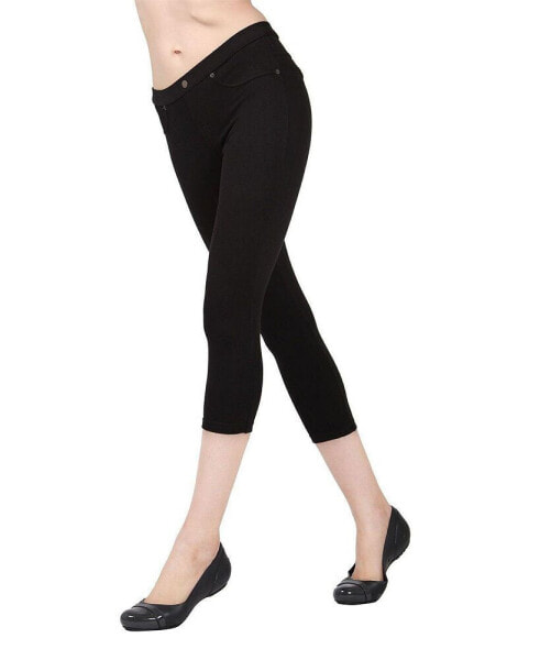 Women's Chino Capri-Length Cotton Blend Leggings