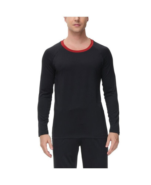 Men's Moisture-Wicking contrast Crewneck Lounge T-Shirt