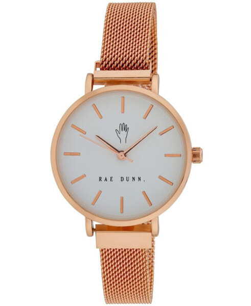 Часы Rae Dunn Rose Gold Mesh 33mm