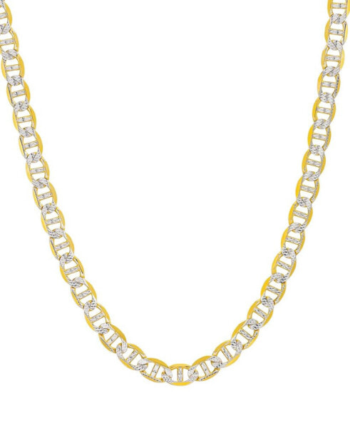 Men's Two-Tone Diamond Cut Mariner Link 24" Chain Necklace in Sterling Silver & 14k Gold-Plate