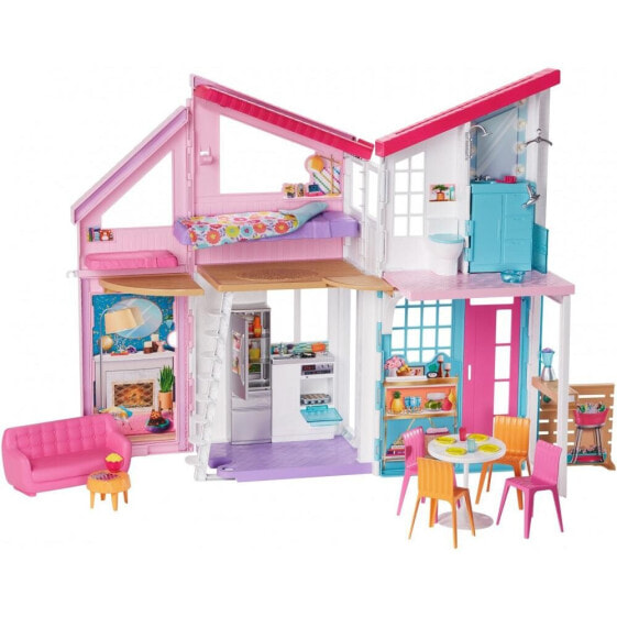 Кукольный дом Барби Малибу Barbie Estate Malibu раскладной двухэтажный трансформирующийся,25 аксессуаров