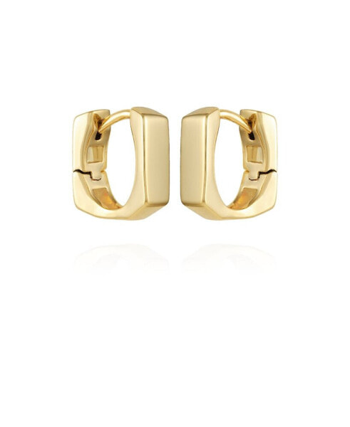 Gold-Tone Rectangle Huggie Hoop Earrings