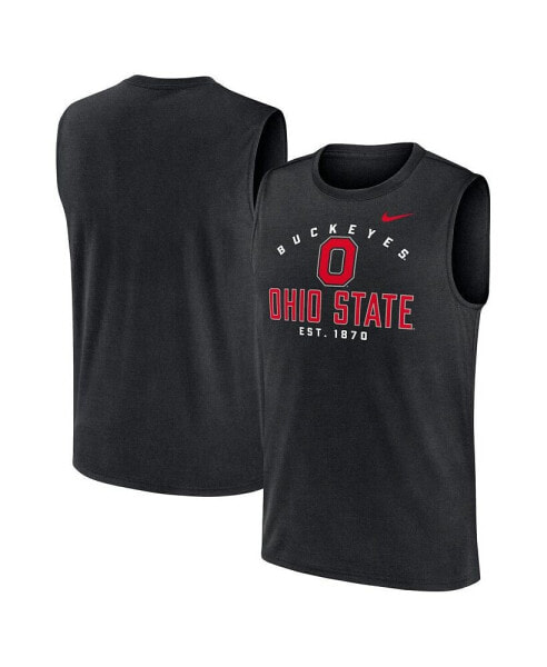 Men's Black Ohio State Buckeyes Primetime Legend Lock Up Performance Muscle Tank Top