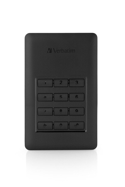 Verbatim Store 'n' Go Secure Portable HDD with Keypad Access 1TB - 1 TB - Black - Silver