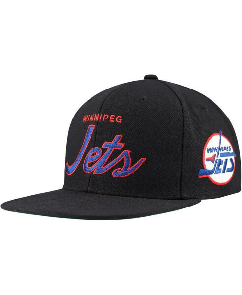 Бейсболка с названием Winnipeg Jets Mitchell & Ness для мужчин