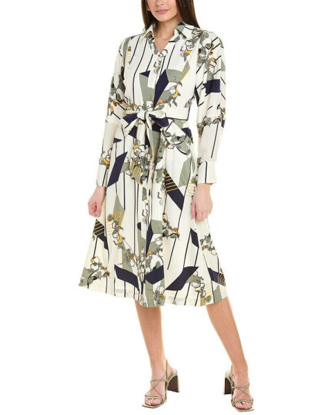 Платье Gracia V-Оборка с поясом и пуговицами Миди Shirtress для женщин