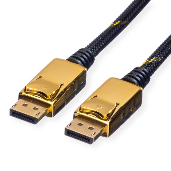 ROLINE GOLD DisplayPort Cable - DP M - DP M 1 m - 1 m - DisplayPort - DisplayPort - Male - Male - Black - Gold
