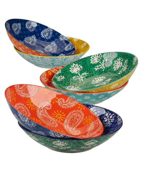 Carnival Multi Set of 6 Soup or Pasta Bowls, 6 Asst