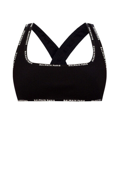 BALMAIN 271322 Woman Black Sports Bra Size X-Small