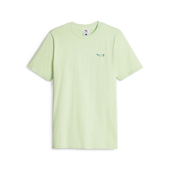Puma X Pt Graphic Crew Neck Short Sleeve T-Shirt Mens Green Casual Tops 62243232