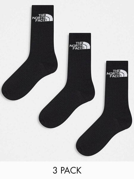 The North Face Simple Dome 3 pack logo socks in black