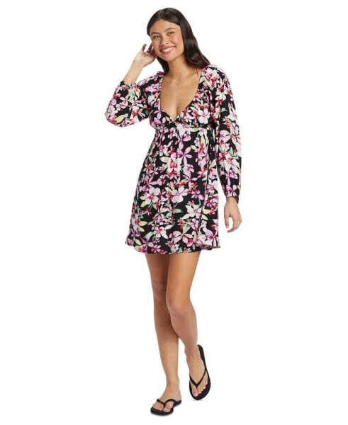 Juniors' Sweetest Shores Floral-Print Mini Dress