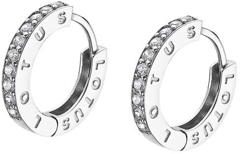 Glittering silver ring earrings with clear zircons LP1887-4 / 1