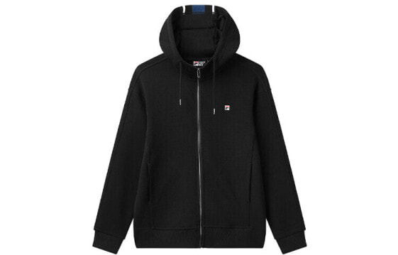 FILA 连帽外套针织运动上衣 男款 黑色 / Худи FILA F11M038505F-BK