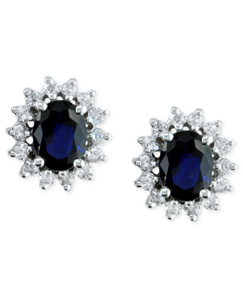 Серьги EFFY Collection Royalty Sapphire-Diamond