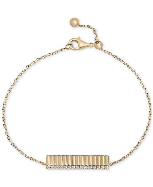 Diamond Wide Bar Link Bracelet (1/6 ct. t.w.) in Gold Vermeil, Created for Macy's