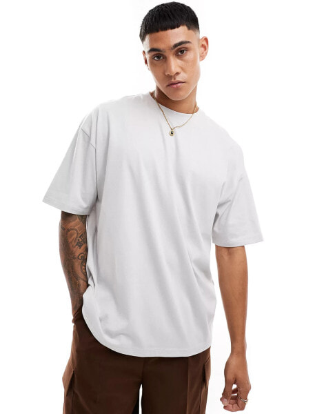 ASOS DESIGN – Basic-T-Shirt in Grau mit Oversize-Schnitt