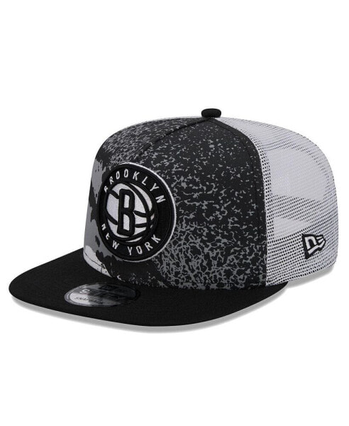 Men's Black Brooklyn Nets Court Sport Speckle 9Fifty Snapback Hat