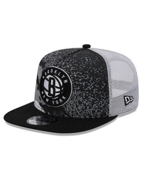 Черный бейсболка Snapback Brooklyn Nets New Era Men's Court Sport.