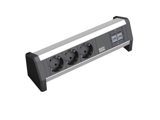 Удлинитель BACHMANN Desk 1 - 3 AC outlet(s) - Aluminium - Black - 230 V - 16 A - 1 pc(s)