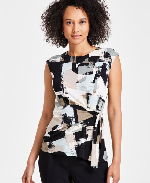 Women's Printed Tie-Waist Top